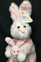 E &amp; J Classic Bunny Rabbit White Plush Pink Cotton Candy Stuffed Animal ... - £47.77 GBP
