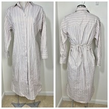 Abercrombie &amp; Fitch Long-Sleeve Tie Midi Striped Shirt Dress Size XS Petite - $49.87
