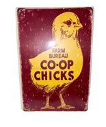 Co-Op Chicks Farm Bureau Metal Tin Sign Home Décor Farm Ranch Poultry Ca... - $28.00