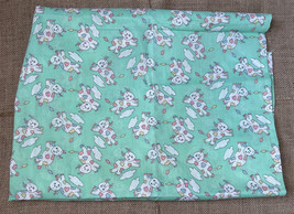 Mint Green Heart Print Cow Jumping Over Cloud Fabric Material Whimsical Playful - $14.85