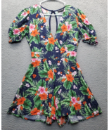 Dresscode LA Rompers Women&#39;s Small Multi Hawaiian Pleated Short Sleeve V... - $35.56 CAD