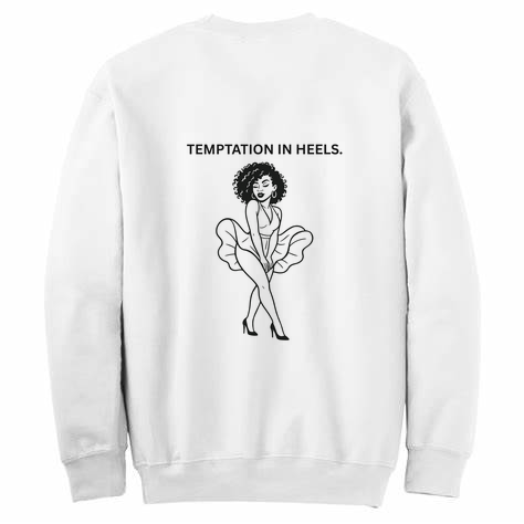Temptation In Heels Womens Crewneck Sweater - $29.99