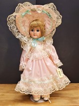 Seymour Mann 16&quot; Porcelain Connoisseur Collection Doll with Stand &quot;Abby&quot; - $34.64