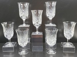 7 Gorham Crystal Cherrywood Clear Iced Tea Glasses Set Vintage Cut Stemware Lot - £194.84 GBP