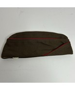 WWII WW2 Era Garrison Wool Cap Hat Size 7 1/8 Piping Red Society Brand Co - €20,15 EUR