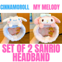 Set of 2 Sanrio My Melody and Cinnamoroll Face Wash Bath Headband Cute Elastic - £14.89 GBP
