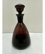 Vintage 8” Amethyst Purple Glass Decanter  With Stopper - $124.91 CAD
