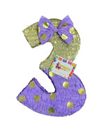 20&quot; Number Three Piñata Lavender &amp; Gold Color Third Birthday Photo Prop ... - €34,22 EUR