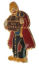 Lions Club Pin Tac Burlington WI Chocolate City CLOWN Holding Chocolate ... - €8,67 EUR