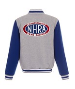 NHRA Reversible Full Snap Fleece Jacket JH Design Embroidered Patch Logo... - £101.80 GBP