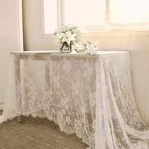 60 X120 Inch Classic White Wedding Lace Tablecloth Lace Tablecloth Overlay NEW - £17.42 GBP