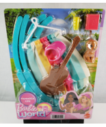 Barbie World Hammock Life Set with Swinging Hammock Guitar Dog Visor Boo... - $40.26 CAD
