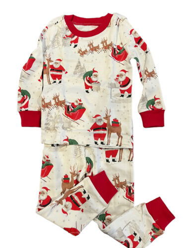 Primary image for Pottery Barn Kids HERITAGE SANTA Pajama Set Holiday Christmas Sz 4  NWT