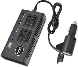 200W Car Power Inverter, Dc 12V To 110V Ac Converter With 2 Ac Outlets, 4 Usb - £35.87 GBP