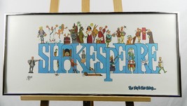 Vintage 1976 Shakespeare The Play Cartoon Art Print By Peter Prints Framed - £251.88 GBP