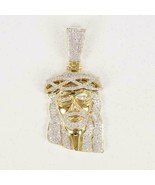 1.50 Ct Round Cut Diamond Jesus Head Charm Pendant 14k Yellow Gold Over - £196.58 GBP