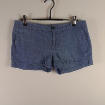 Merona Womens Blue Soft Denim Mid Rise Chino Shorts Size 2 100% Cotton - $19.20