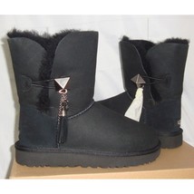 UGG Lilou Black Bailey Button Charms Suede Short Boots Size US 5 NIB #10... - $98.99