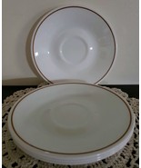 Vintage ~ Set of Four (4) ~ Gold Stripe Rimmed Saucers ~ Corelle By Corning - $26.18
