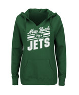 New York Jets Majestic Women&#39;s Plus Size Logo V-Notch Pullover Hoodie - ... - £44.20 GBP