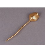 Karl Lagerfeld Signed Vintage Matte Gold Tone Tulip Large Pin Brooch Rare - £347.09 GBP