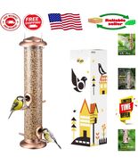 Chic 14 Inch Copper Metal Bird Feeder - Easy to Fill &amp; Maintain for Your... - $50.34 CAD