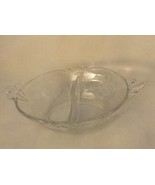 HEISEY ORCHID OVAL  8” BOWL DIVIDED 2 HANDLE MARKED H GLASS EXCELLENT - £14.77 GBP