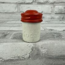 KODAK Vintage White Metal Film Can Canister Red-Orange Screw-On Lid Phot... - $10.28