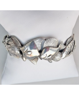 KABANA VINTAGE 925 STERLING SILVER SEA LIFE FISH CUFF BRACELET - $5,937.88 MXN