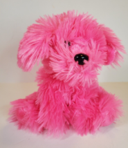 Dan Dee Collectors Choice Puppy Dog Plush Bright Hot Pink 8&quot; Shaggy Floppy Ears - £7.82 GBP