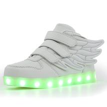 Kids Led Shoes Rechargeable Light Up Flashing Sneakers With Wing For Boys Girls - £37.41 GBP