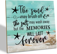 Beach Wood Sign, the Sand May Brush off the Salt May Wash Away but the Memories  - £15.92 GBP