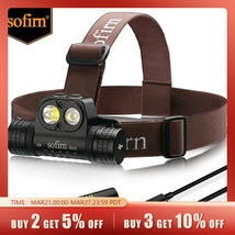  Rechargeable LED Headlamp Powerful 2700Lm Light with Spotlight Floodlight  - £50.91 GBP