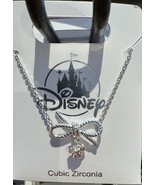 Disney Parks Bow Necklace Mickey Mouse Cubic Zirconia Silver Color Neckl... - $743.41 MXN