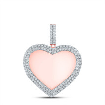 10kt Rose Gold Mens Round Diamond Heart Charm Pendant 2 Cttw - £1,732.69 GBP
