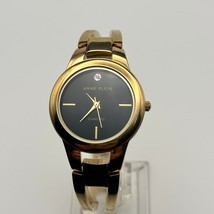 Anne Klein Diamond  Gold Tone Black Dial Women’s Watch Working New Battery - $43.65