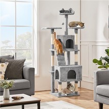 72In Cat Tree W/ Scratching Post Top Perch &amp; Dangling Ball Cat Condo Cat... - $147.99