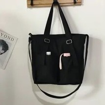 R bag nylon messenger bag large capacity solid color handbag tote bag women student bag thumb200