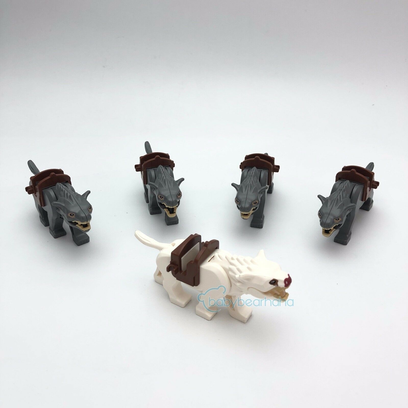 5pcs set Lord Of The Rings The Hobbit Wargs Attack Wolf Animals Minifigures Toys