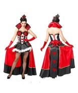 Women&#39;s Adult Queen of Hearts Deluxe Halloween or Theatre Costume Size S... - $69.76 CAD