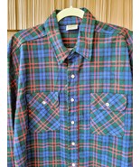 Vintage Five Brother Heavy Flannel Shirt Mens Size XL Green Blue Plaid 8... - €33,08 EUR
