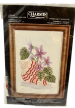 Janlynn Charmin Embroidery Kit Shell and Violets Silk Screened Fabric 04-507 NEW - £7.88 GBP