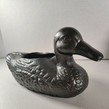 12&quot; Shiny Brown-Black Cute Mallard Duck Plant Succulent Flower Garden Planter - $12.03