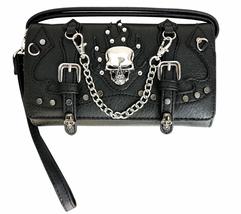 Texas West Women&#39;s Skull Chain Concealed Carry Handbag Purse Shoulder Bag/Crossb - £22.45 GBP