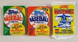 1987,1988 Topps &amp; 1990 Score Baseball Lot of 3 (Three) Sealed Unopened Packs** - £10.61 GBP