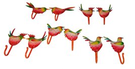 terrapin trading Pair of Dotty Painted Bird Hooks Bright Fun Animal Hippy Coat H - £14.72 GBP