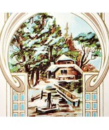 Hearty Christmas Wishes 1915 Greeting Postcard Embossed Farmhouse Holly ... - $27.22 CAD