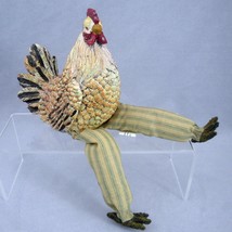 Cracker Barrel Elegant Rooster Chicken Shelf-Sitter Figurine Dangling Cl... - $19.60