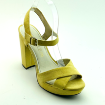 ANNE KLEIN Womens Shoes Size 7.5M Gold Suede Heels Sandals  - £23.45 GBP