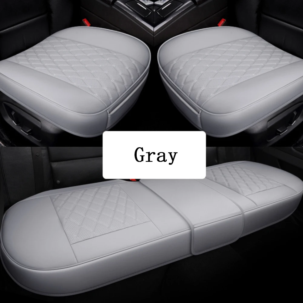 PU Leather Car Seat Front And Rear Cushion Non Slide Auto Accessories Universal - £22.65 GBP+